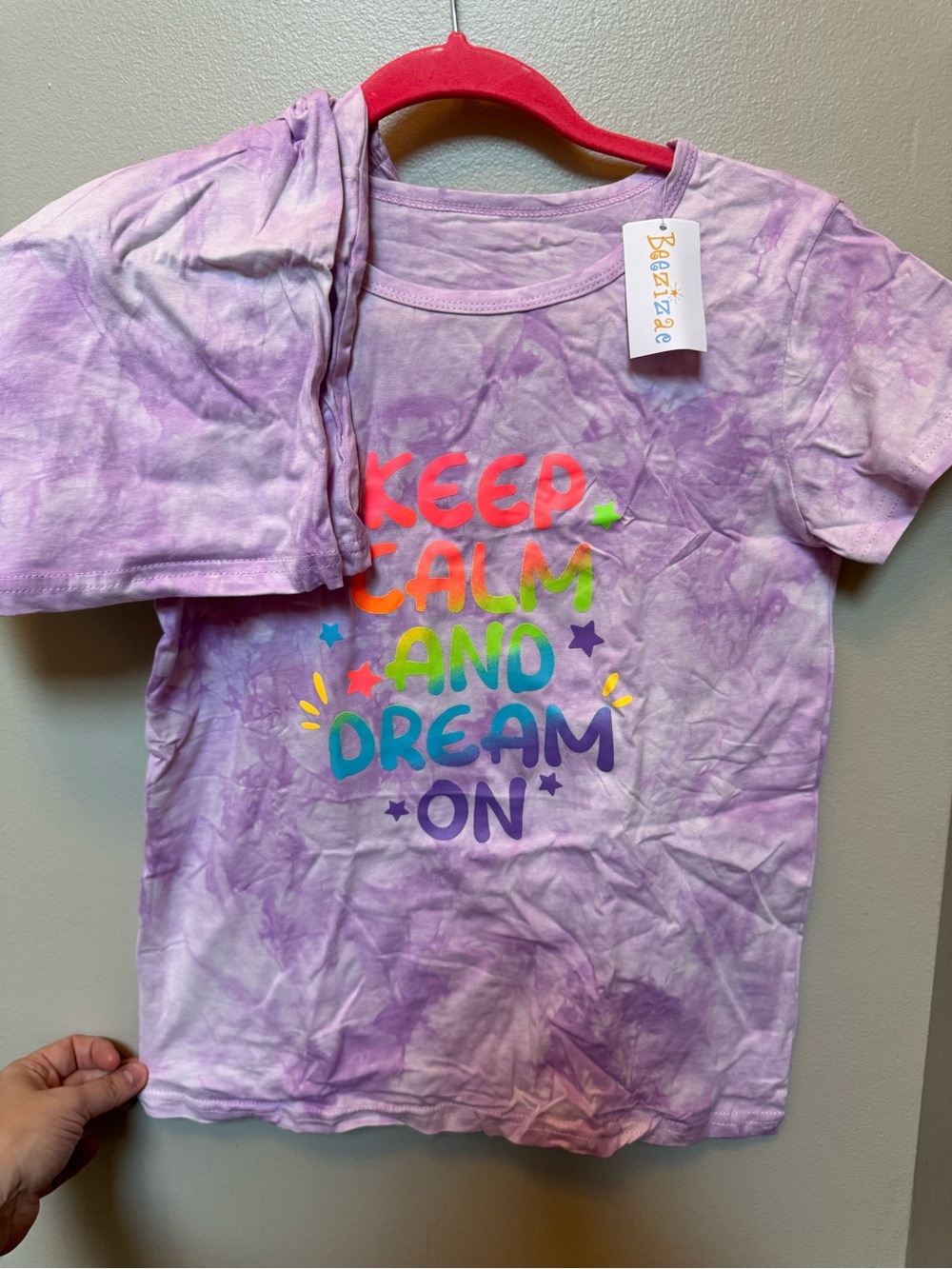 Kids Purple Tie-Dye 'Keep Calm and Dream On' Pajama Set